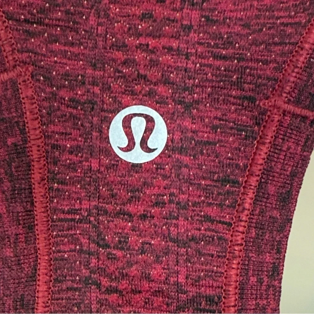 Lululemon Swiftly Tech Racerback Tank Top Black True Red Size 6 Workout Yoga